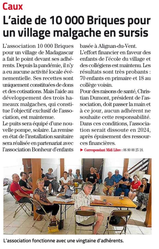 bonheur d'enfants aide l'association 10 briques
