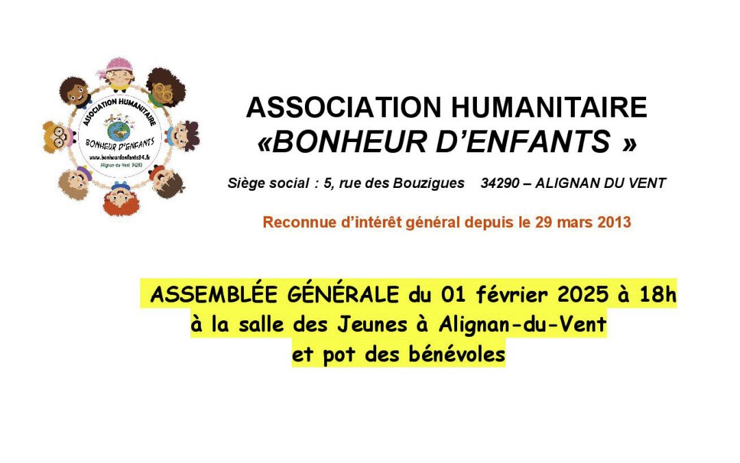 Assemblée générale bonheur d&rsquo;enfant