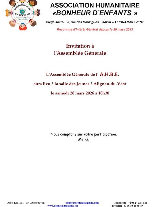 Assemblée générale de l&rsquo;AHBE